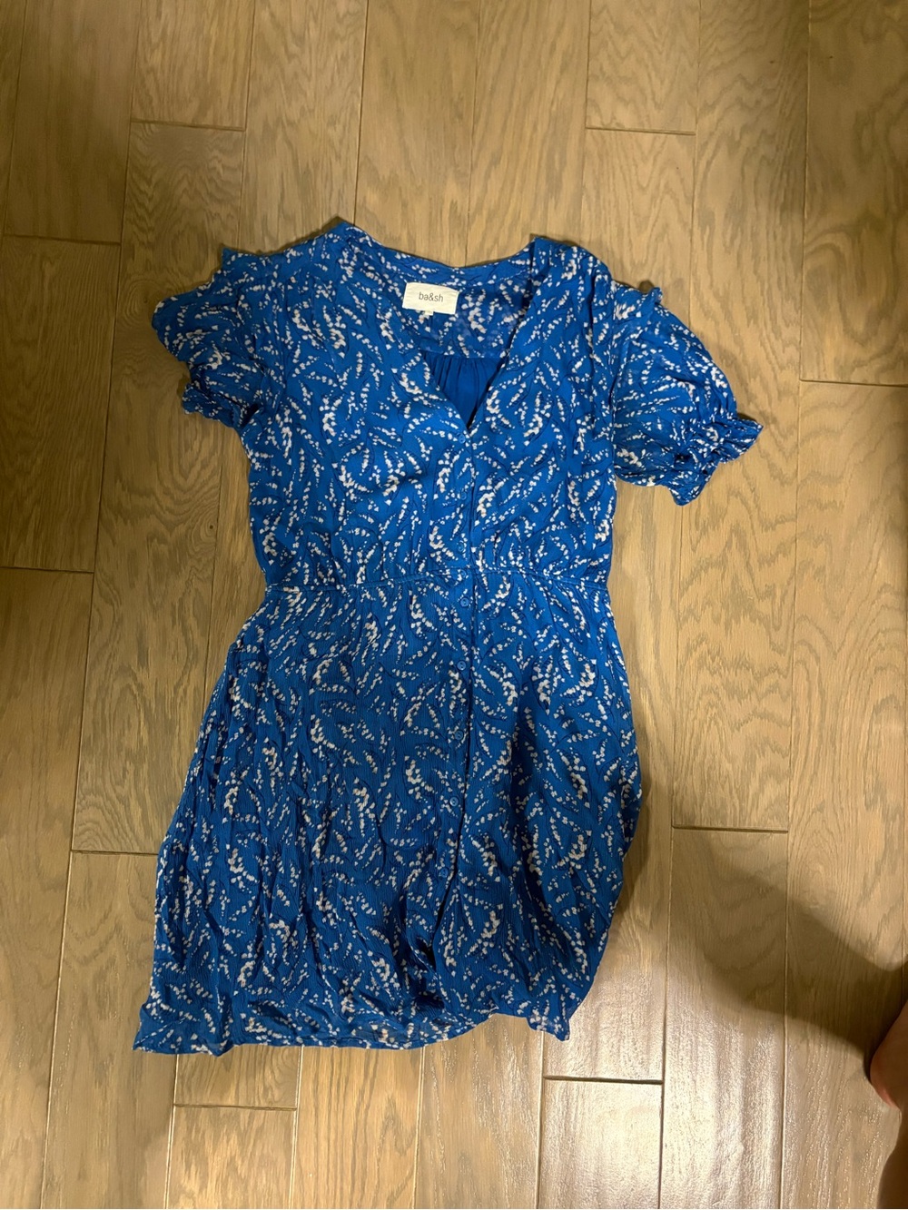 ba&sh Blue Floral Wrap Dress